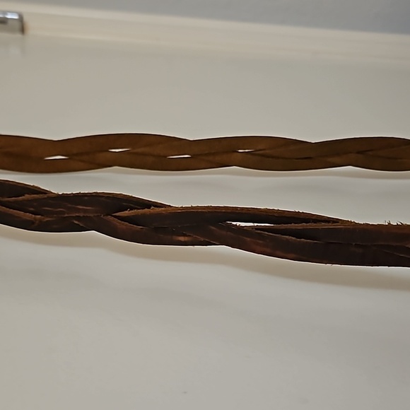 VTG 1970s Brazilian Leather Rustic Boho Braided Strap Saddle Bag - Picture 6 of 10